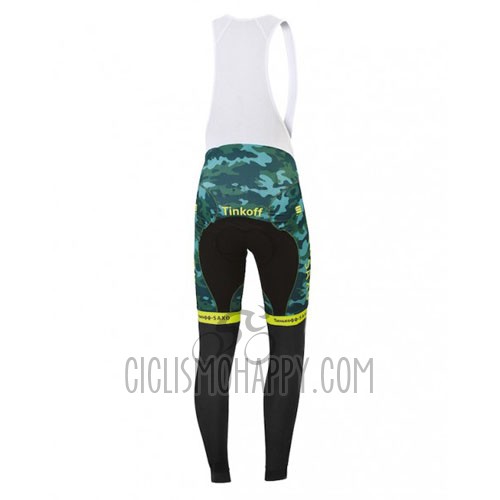 Tinkoff Saxo Bank Cycling Jersey Bib Tight 2016 Long Sleeve Yellow and Green